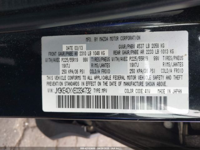 JM3KE4DYXE0334732 Mazda Cx-5 Grand Touring