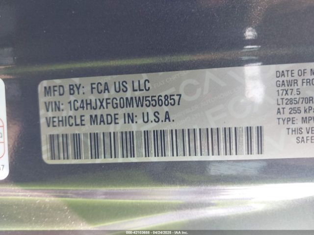 2021 JEEP WRANGLER UNLIMITED 1C4HJXFG0MW556857 Photo 8