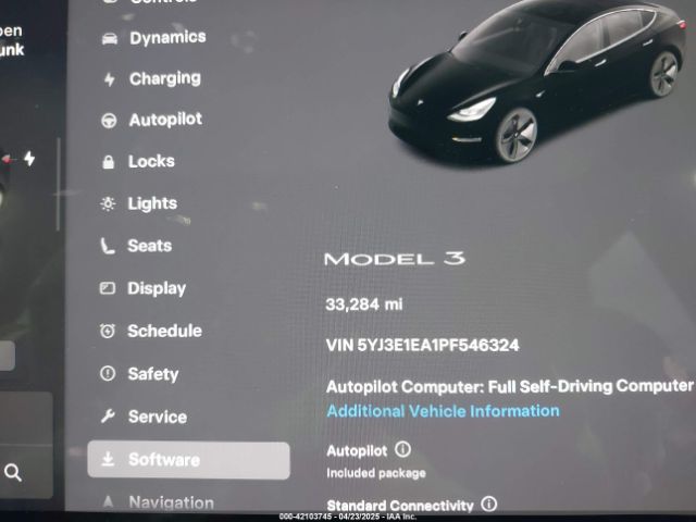 5YJ3E1EA1PF546324 Tesla MODEL 3