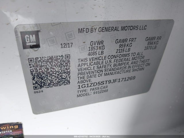 1G1ZD5ST9JF171269 Chevrolet MALIBU LT