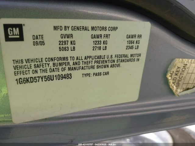 2006 CADILLAC DTS 1G6KD57Y56U109483 Photo 8