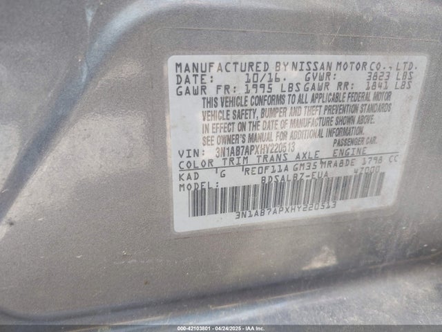 3N1AB7APXHY220513 Nissan SENTRA S