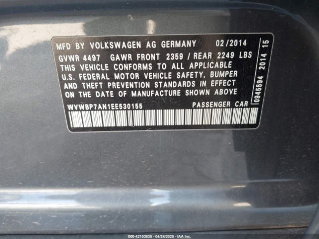 WVWBP7AN1EE530155 Volkswagen Cc 2.0t Sport