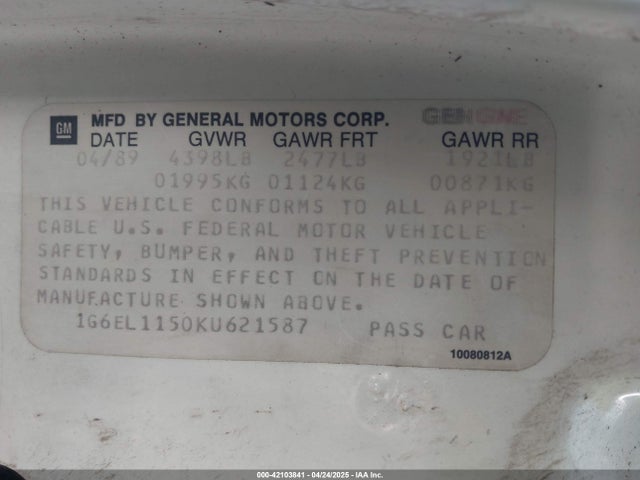 1989 CADILLAC ELDORADO 1G6EL1150KU621587 Photo 8