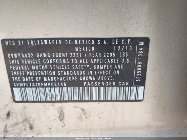 3VWPL7AJ0EM608446 Volkswagen Jetta Sportwagen 2.0l Tdi