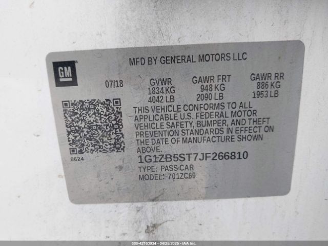 1G1ZB5ST7JF266810 Chevrolet Malibu 1ls
