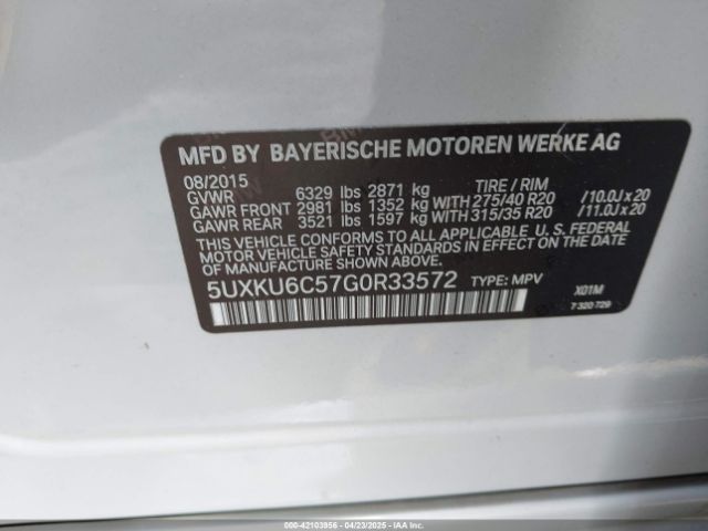 5UXKU6C57G0R33572 BMW X6 Xdrive50i