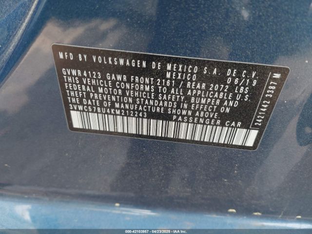 3VWC57BU4KM212243 Volkswagen Jetta 1.4t R-line/1.4t S/1.4t Se