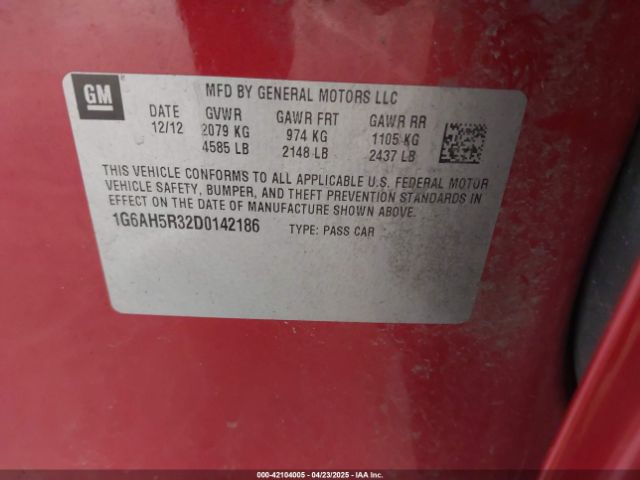2013 CADILLAC ATS 1G6AH5R32D0142186 Photo 8