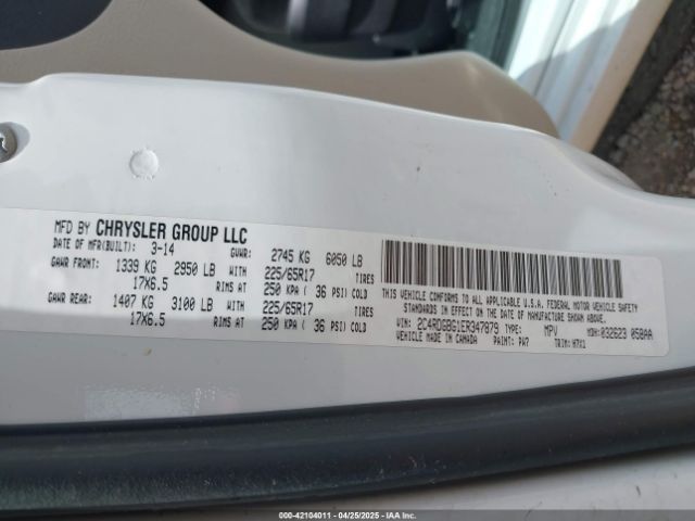 2C4RDGBG1ER347879 Dodge Grand Caravan Se