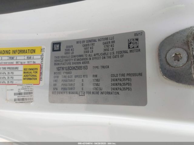 1GTN1LEC6HZ905163 GMC SIERRA 1500