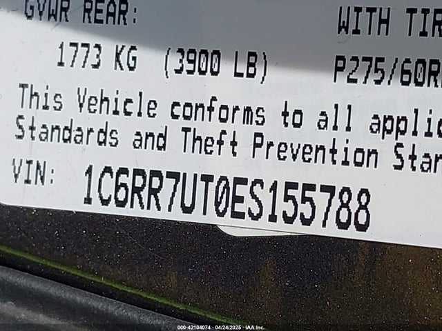 1C6RR7UT0ES155788 RAM 1500 Sport