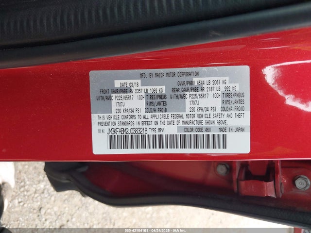 JM3KFABM2J0383218 Mazda CX-5 SPORT