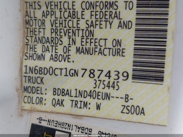 1N6BD0CT1GN787439 Nissan FRONTIER S