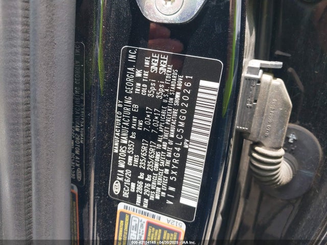 5XYRG4LC5MG020261 KIA gdi theta-iii