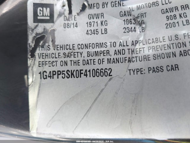 1G4PP5SK0F4106662 Buick lea
