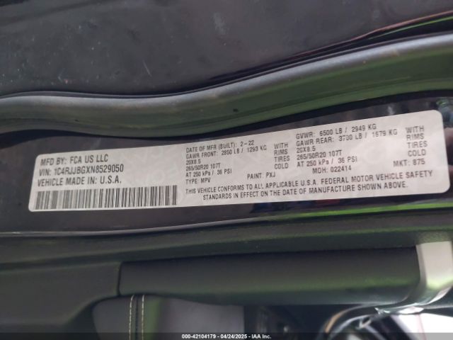 2022 JEEP GRAND CHEROKEE L 1C4RJJBGXN8529050 Photo 8