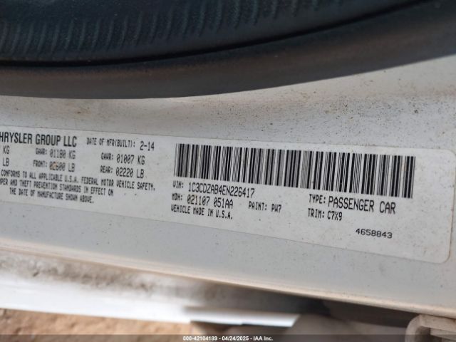 1C3CDZAB4EN226417 Dodge AVENGER SE