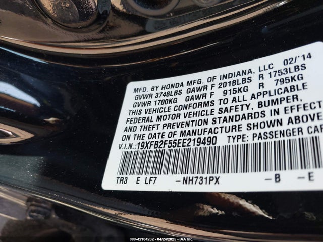 19XFB2F55EE219490 Honda Civic Lx