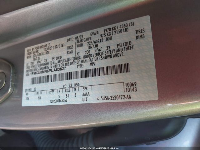 2023 FORD ESCAPE 1FMCU0MN6PUA83827 Photo 8