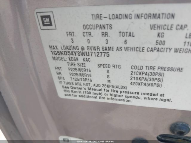 1998 CADILLAC DEVILLE 1G6KD54Y3WU712775 Photo 8