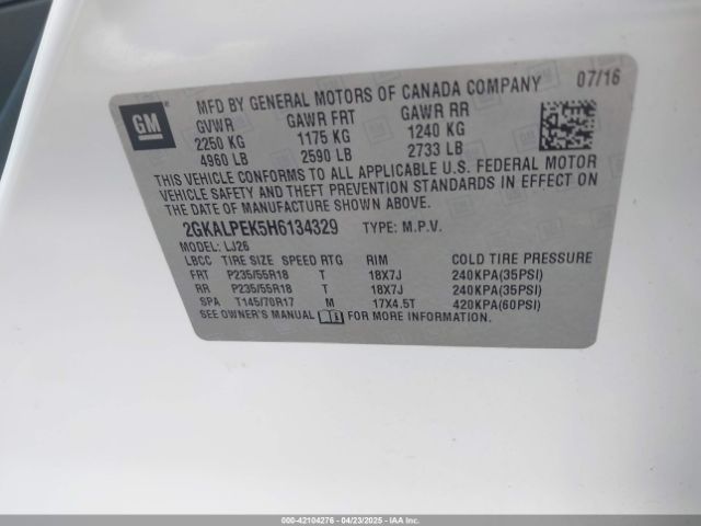 2GKALPEK5H6134329 GMC Terrain Slt