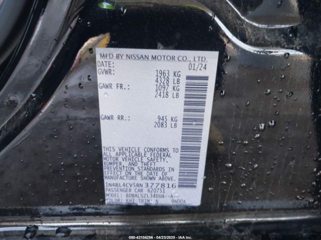 2024 NISSAN ALTIMA 1N4BL4CV5RN377816 Photo 8