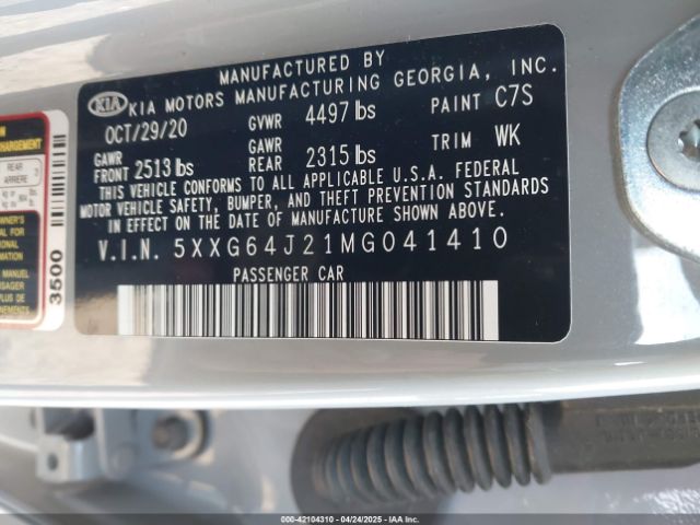 5XXG64J21MG041410 KIA K5 Gt-line