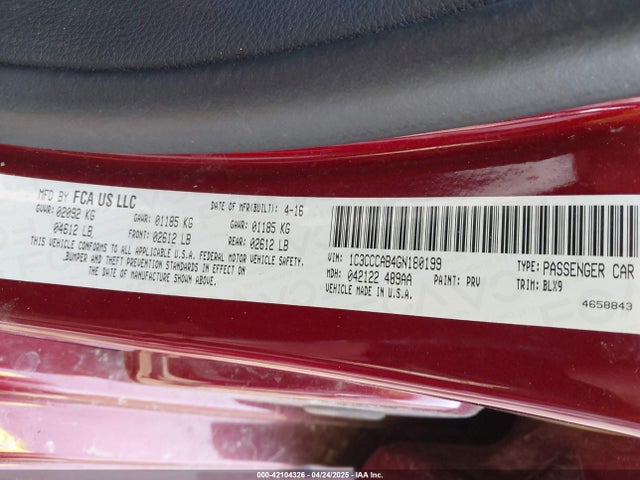 Chrysler 2016 2016 1C3CCCAB4GN180199 Image 9