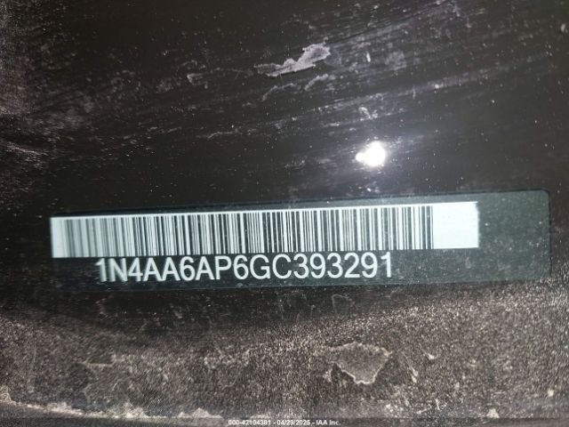 1N4AA6AP6GC393291 Nissan Maxima 3.5 Platinum/3.5 S/3.5 Sl/3.5 Sr/3.5 Sv