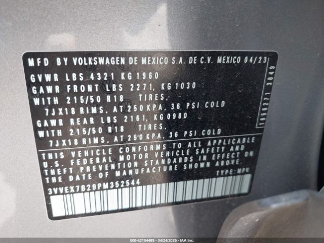 3VVEX7B29PM352544 Volkswagen tsi