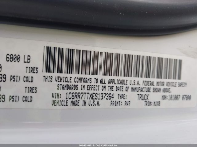 1C6RR7TTXES137364 RAM 1500 Lone Star