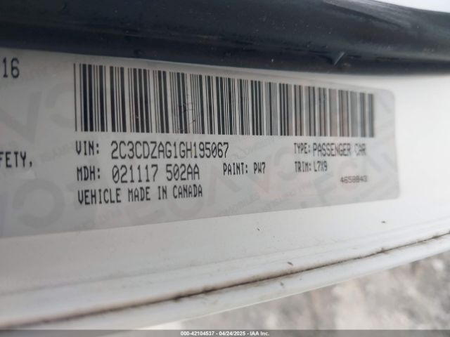 2C3CDZAG1GH195067 Dodge Challenger Sxt
