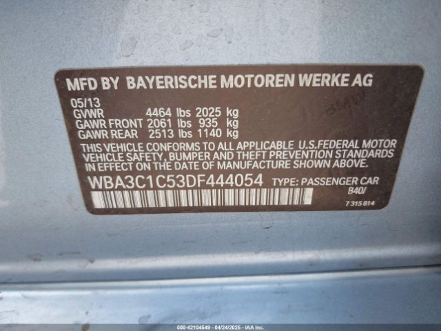 2013 BMW 328I WBA3C1C53DF444054 Photo 8