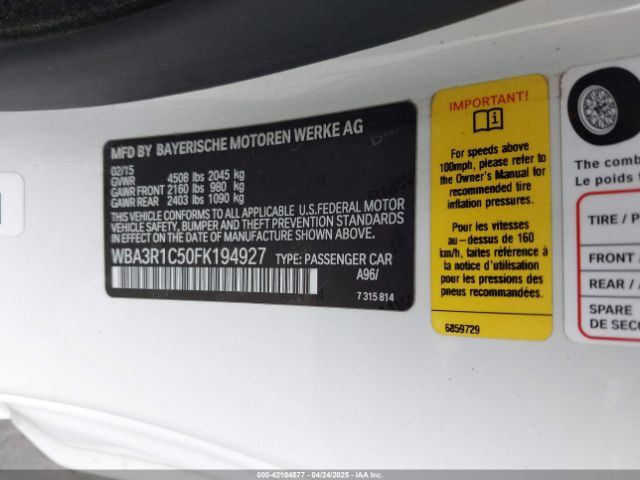 WBA3R1C50FK194927 BMW 435i
