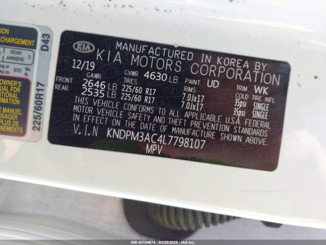 KNDPM3AC4L7798107 KIA Sportage Lx