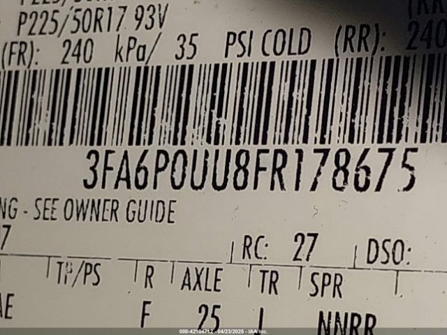 3FA6P0UU8FR178675 Ford Fusion Hybrid S