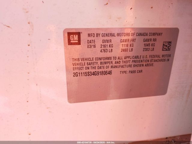 2G1115S34G9180646 Chevrolet Impala 2lt