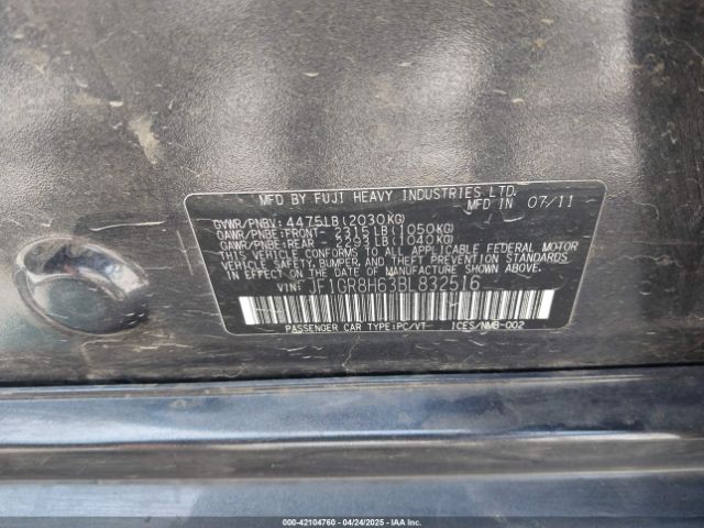 2011 SUBARU IMPREZA WRX STI JF1GR8H63BL832516 Photo 8
