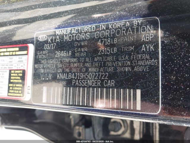 2017 KIA CADENZA KNALB4J19H5072722 Photo 8