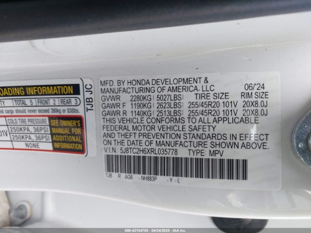 5J8TC2H6XRL035778 Acura Rdx A-spec Package