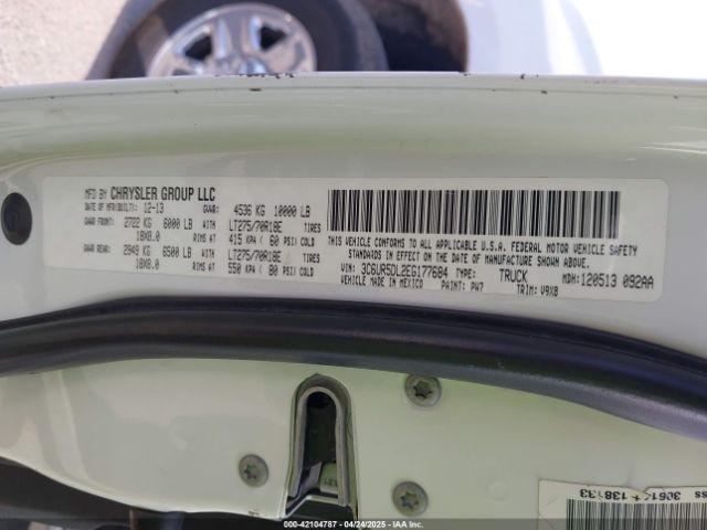 3C6UR5DL2EG177684 RAM 2500 Slt