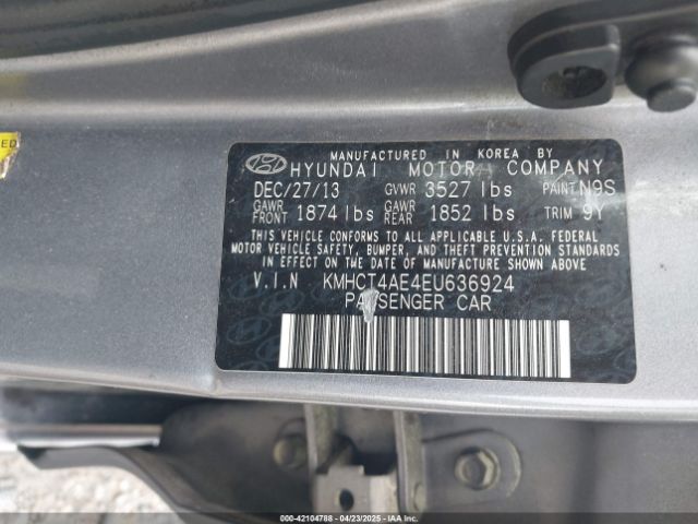 KMHCT4AE4EU636924 Hyundai ACCENT GLS