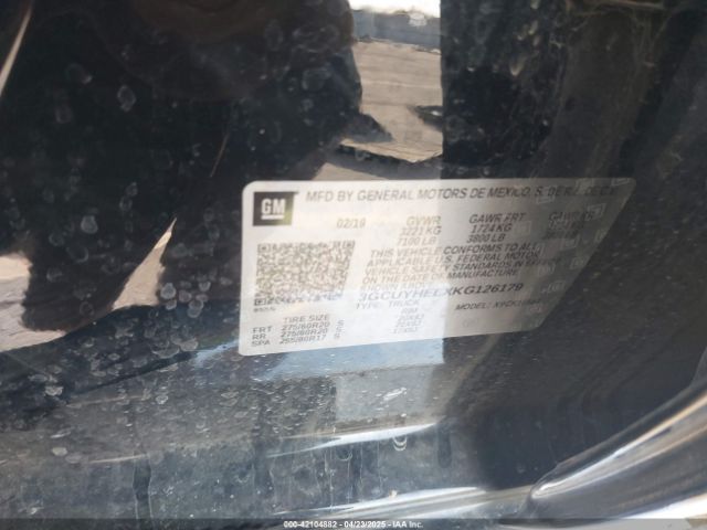 3GCUYHELXKG126179 Chevrolet Silverado 1500 High Country