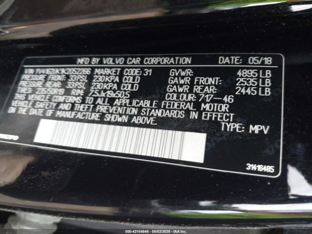 2019 VOLVO XC40 YV4162UK1K2052266 Photo 8