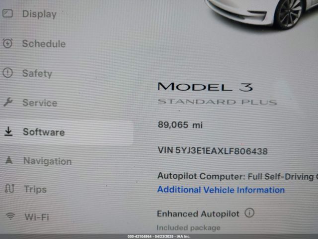 5YJ3E1EAXLF806438 Tesla Model 3 Standard Range Plus Rear-wheel Drive/standard Range Rear-wheel Drive
