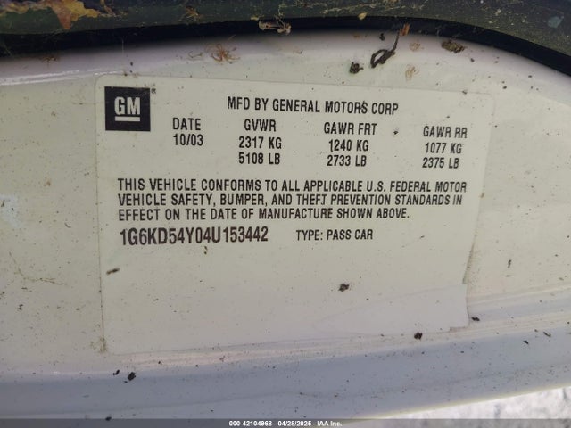 2004 CADILLAC DEVILLE 1G6KD54Y04U153442 Photo 8