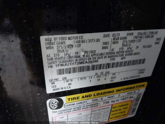 1FMJU1HT2MEA29260 Ford Expedition Xlt
