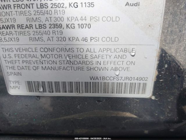 2018 AUDI Q3 WA1BCCFS7JR014902 Photo 8