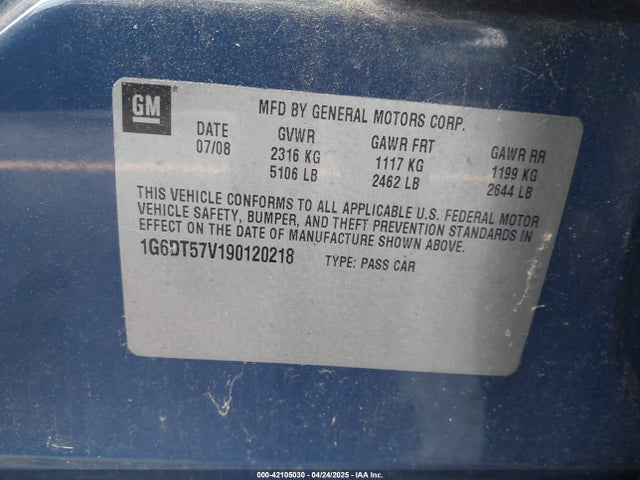 2009 CADILLAC CTS 1G6DT57V190120218 Photo 8